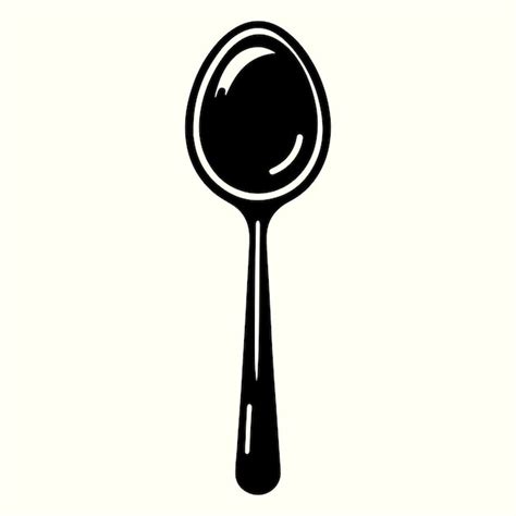 Spoon Silhouette Vector Illustration Premium Ai Generated Vector