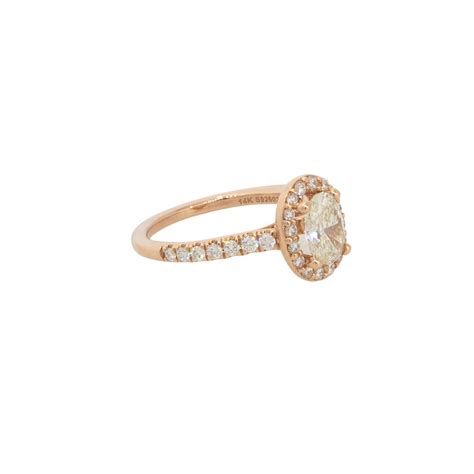 Rose Gold Oval Diamond Halo Ring - Raymond Lee Jewelers & Loan