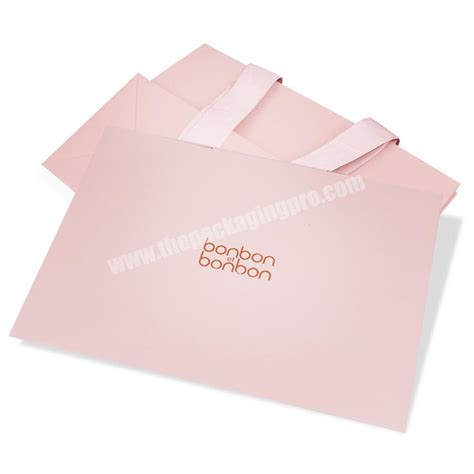 Sencai Custom Pink Art Paper Bag With Gold Foil Logo Gift Package Paper