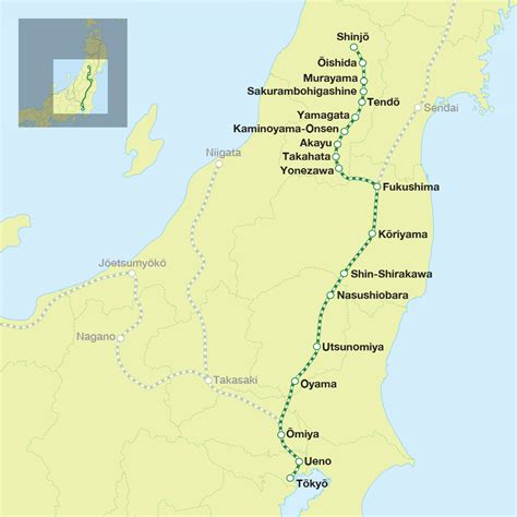 Yamagata Shinkansen Route Maps Jr East