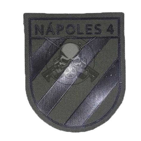 PARCHE BRIPAC NAPOLES 4 2ª BANDERA C VELCRO VERDE Ropa táctica Airsoft