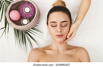 Woman Enjoying Anti Aging Facial Massage Stock Photo (Edit Now) 1018982437