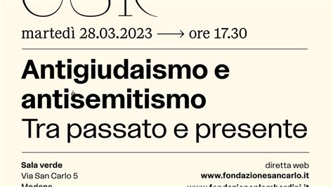 Antigiudaismo E Antisemitismo Tra Passato E Presente Tavola Rotonda