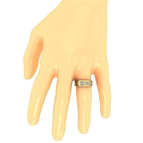 The Alden Men Solitaire Round Diamond Ring 14K Solid Yellow Gold