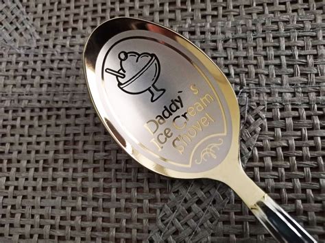 Custom Ice Cream Spoon Dads Ice Cream Shovel Engraved Name Etsy