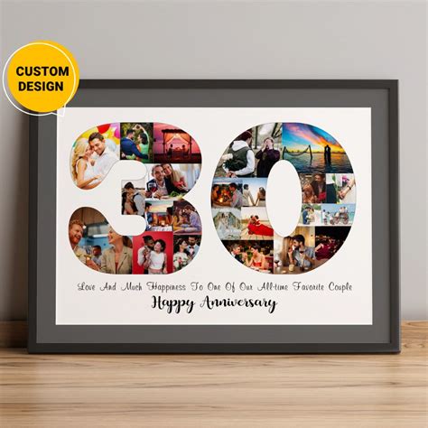 Custom Photo Frame Gift For 30th Wedding Anniversary – CollagemasterCo