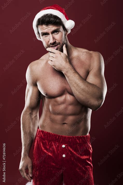 Hot And Shirtless Santa Claus Stock Photo Adobe Stock