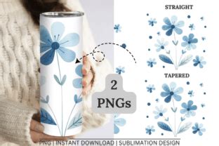 20oz Skinny Tumbler Wrap Floral Design Graphic By Sasikharn Creative