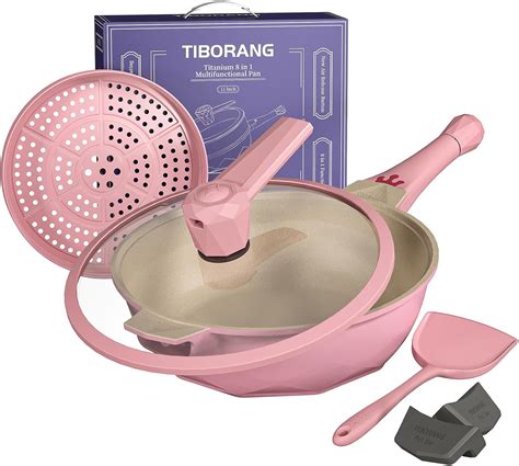 Tiborang 8 In 1 Frying Pans Nonstick 11 Frying Pan With Lid Steamer