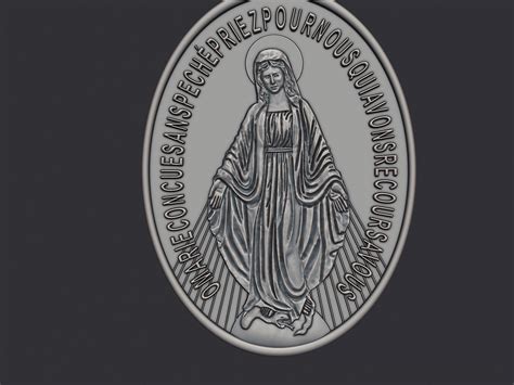 Virgen Milagrosa Miraculous Medal 3d Model 3d Printable Cgtrader