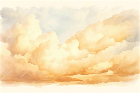 Premium Vector | A watercolor painting of clouds and the sky with a ...