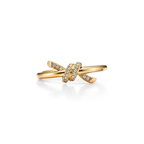 Tiffany Knot Ring in Yellow Gold with Diamonds | Tiffany & Co. US