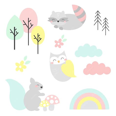 Premium Vector | Childish minimalist drawing in boho style of woodland ...