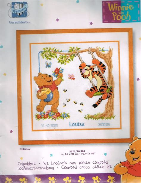 WINNIE THE POOH BORDUURPAKKET GEBOORTE LOUISE Tine S Hobby Techniek