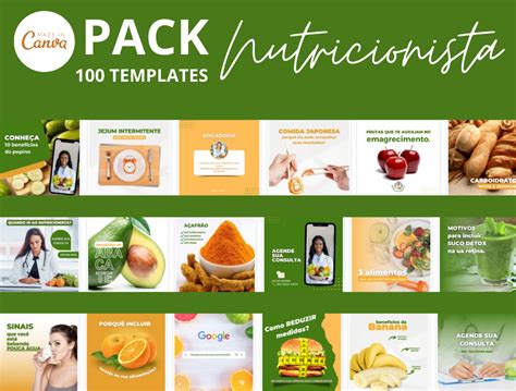 Pack Canva Nutricionista Studio Dos Templates Hotmart