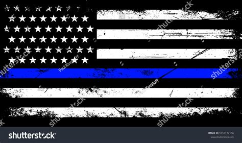 Vintage American Police Support Flag Stock Vector (Royalty Free) 1851172156