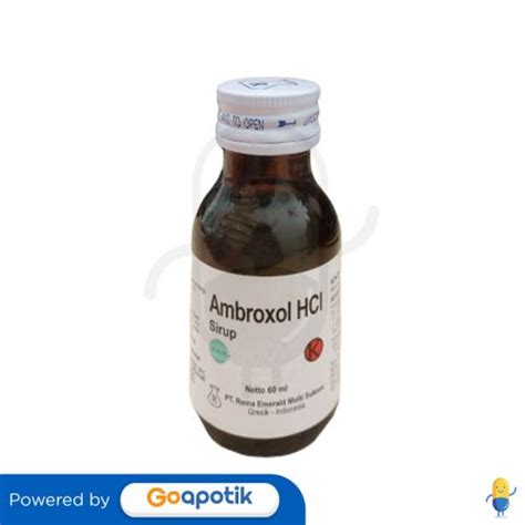 Ambroxol Hcl Rama 15 Mg5 Ml Syrup 60 Ml Kegunaan Efek Samping