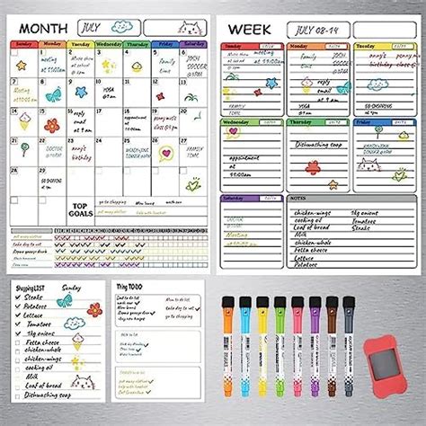 Calendario Magnético Para Refrigerador 2 Planificador Organizacion Mensual Semanal Con 2