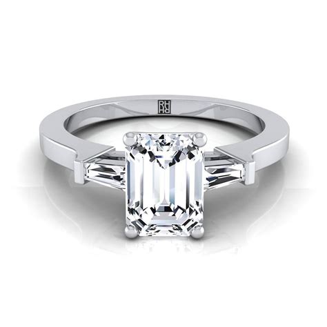 15 Best Collection of Emerald Cut Engagement Rings Baguettes