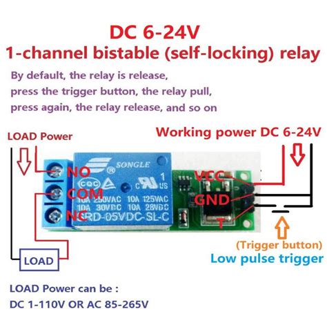 Ch Channel Dc V Ma Self Locking Relay Module Trigger Latch