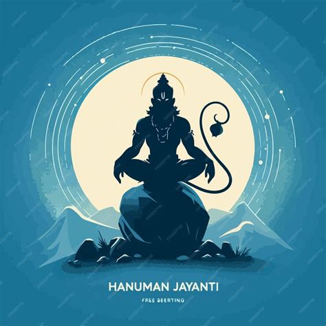 Premium Vector Lord Hanuman Silhouette Vector Hanuman Jayanti