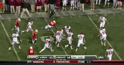 Crazy Oklahoma State Interception Vs Oklahoma November 27 2010