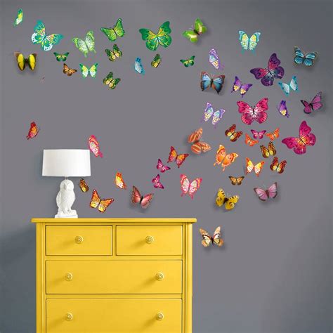 East Urban Home 3d Colourful Butterfly Wall Sticker And Reviews Wayfair