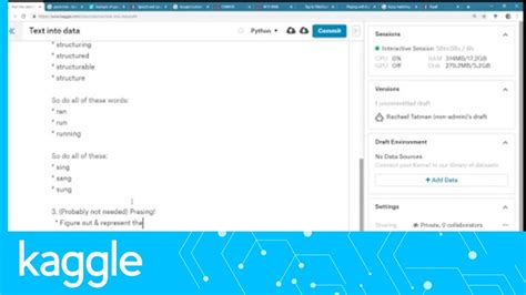 Kaggle Live Coding How To Turn Text Into Structured Data For Nlp Kaggle Youtube