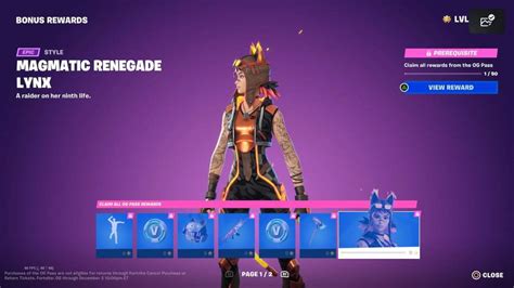 Fortnite Og Season Battle Pass All Pages Skins And Cosmetics Gamepur