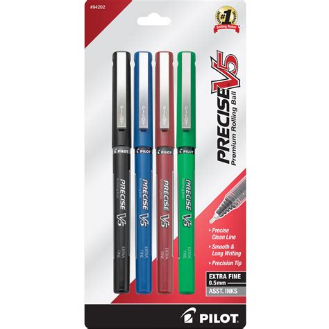 Pilot Precise V5 Pens Extra Fine Point Assorted 4 Pack 17510788