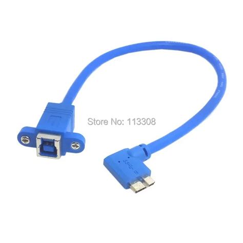 100pcs Lots Usb 30 Type B Female To Usb 30 Micro B Male 10pin 90 Degree Cable With Panel