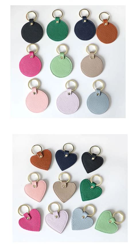 Luxury Genuine Leather Keychain Luxury Personalized Heart Shape Leather