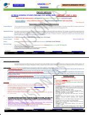 Vision IAS Prelims Test Series Schedule 2022 Pdf VISIONIAS TARGET