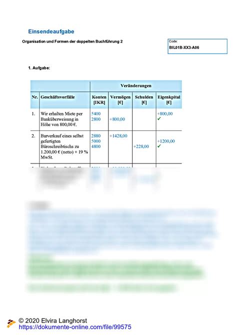 Einsendeaufgabe ESA BIL01B XX3 A06 Organisation Und Formen Der