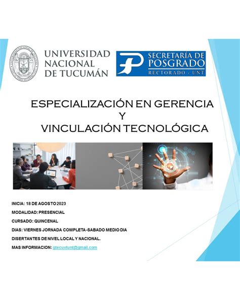 Carrera de Posgrado Especialización en Gerencia y Vinculación