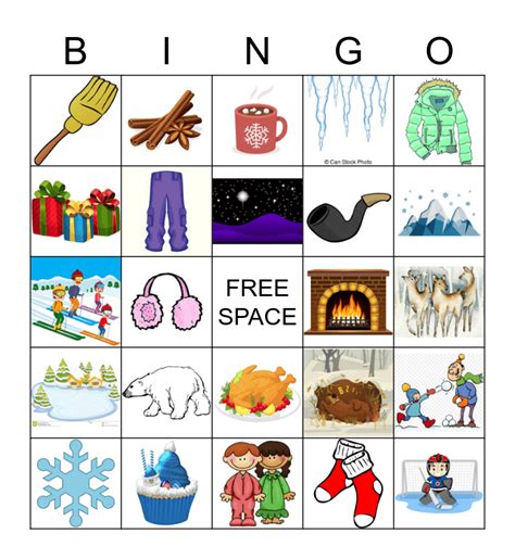 20 Free Printable Winter Bingo Cards