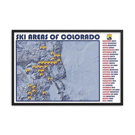 Colorado Ski Resort Map Colorado Ski Area Map Colorado Ski - Etsy ...