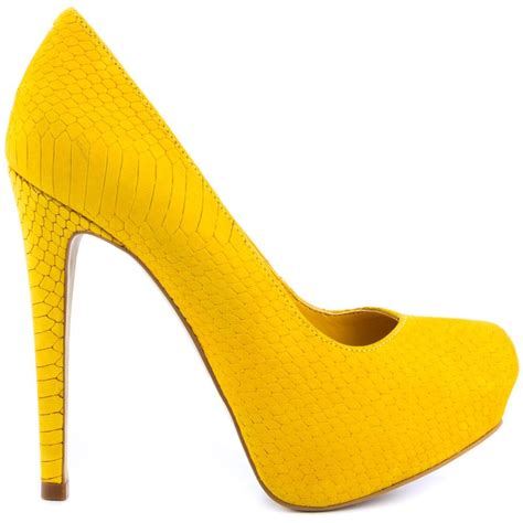 Steve Madden Heels In Lemon Zest Yellow Snake Steve Madden Pumps Shoe Boots Shoe Bag Hot