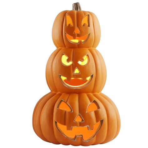 In Halloween Jack O Lanterns Light Up Pumpkin With Led Bulb Indoor