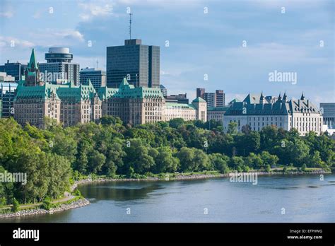 View over Ottawa from Nepean Point, Ottawa, Ontario, Canada, North ...