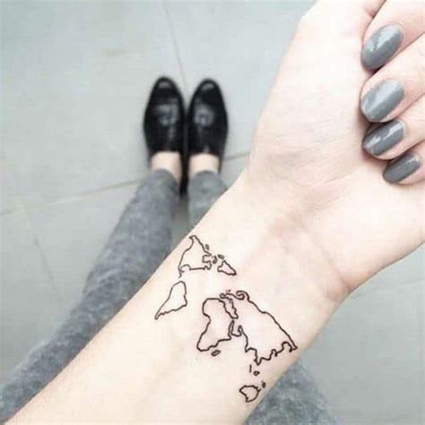 Tatuagem De Mapa Mundi Inspire Se Ideias Perfeitas Para Viajantes