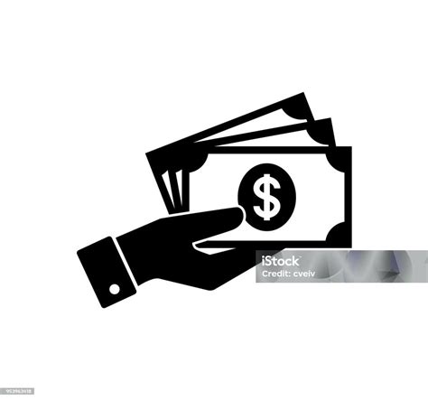 Hand Holding Money Hand With Banknotes Cash Payment Icon Stock