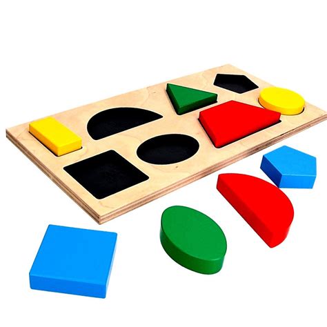 Geometric Shape Puzzles, Wooden Puzzle Toys, Geometric Puzzles, Preschool Math, Montessori Toys ...