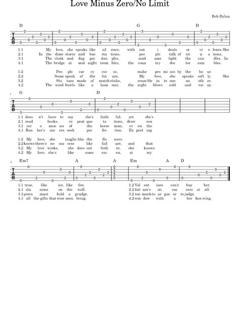 Love Minus Zerono Limit Sheet Music For Guitar Solo