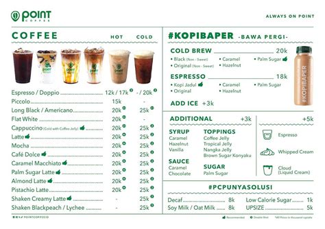 menu  point coffee cimahi