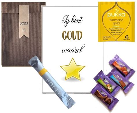 Thee En Chocolade Cadeau Pakketje Jij Bent Goud Waard Cadeau