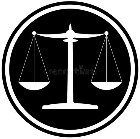 Classic Black and White Scales of Justice Icon Legal System Concept Stock Vector - Illustration ...