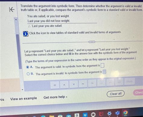 Solved Translate The Argument Into Symbolic Form Then Chegg