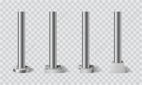 Steel Metal Pillars Pillar Pole Vector Lamppost Billboard Pillars