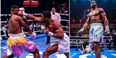 Anthony Joshua Knockout Francis Ngannou In Second Round Video Intel